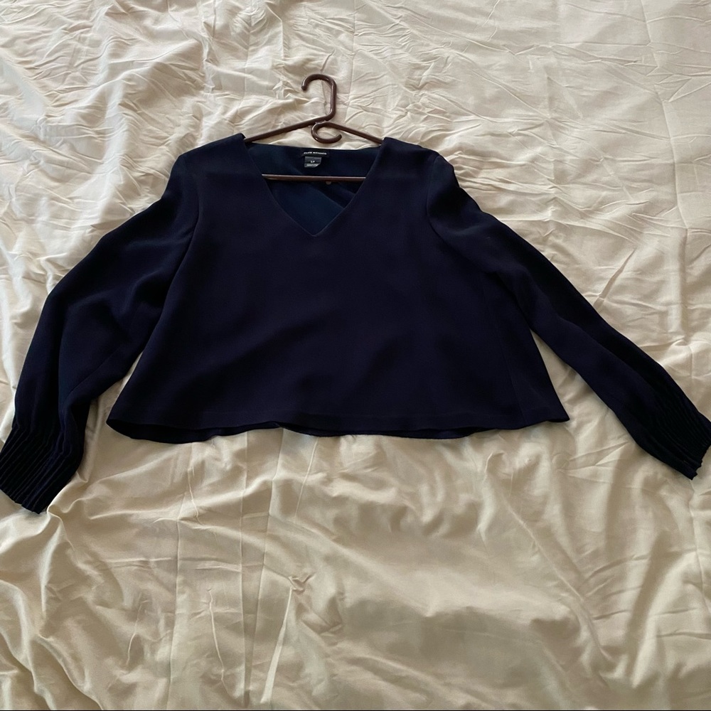 Club Monaco Dark Blue Long Sleeve Blouse